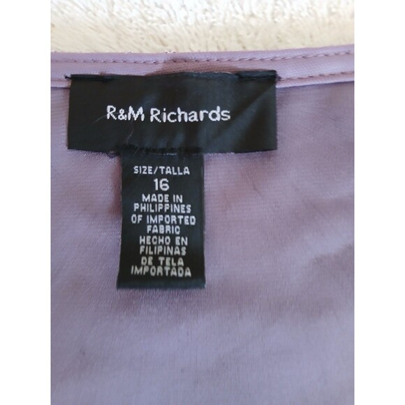 R&M Richards Women’s Open Front Jacket Attached Tank Lace Formal Purple Size 16 - Picture 12 of 16